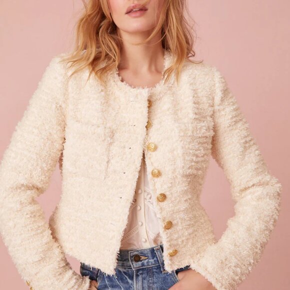 LoveShackFancy Vermont Tweed Jacket NWT (sz 2) - Picture 1 of 4
